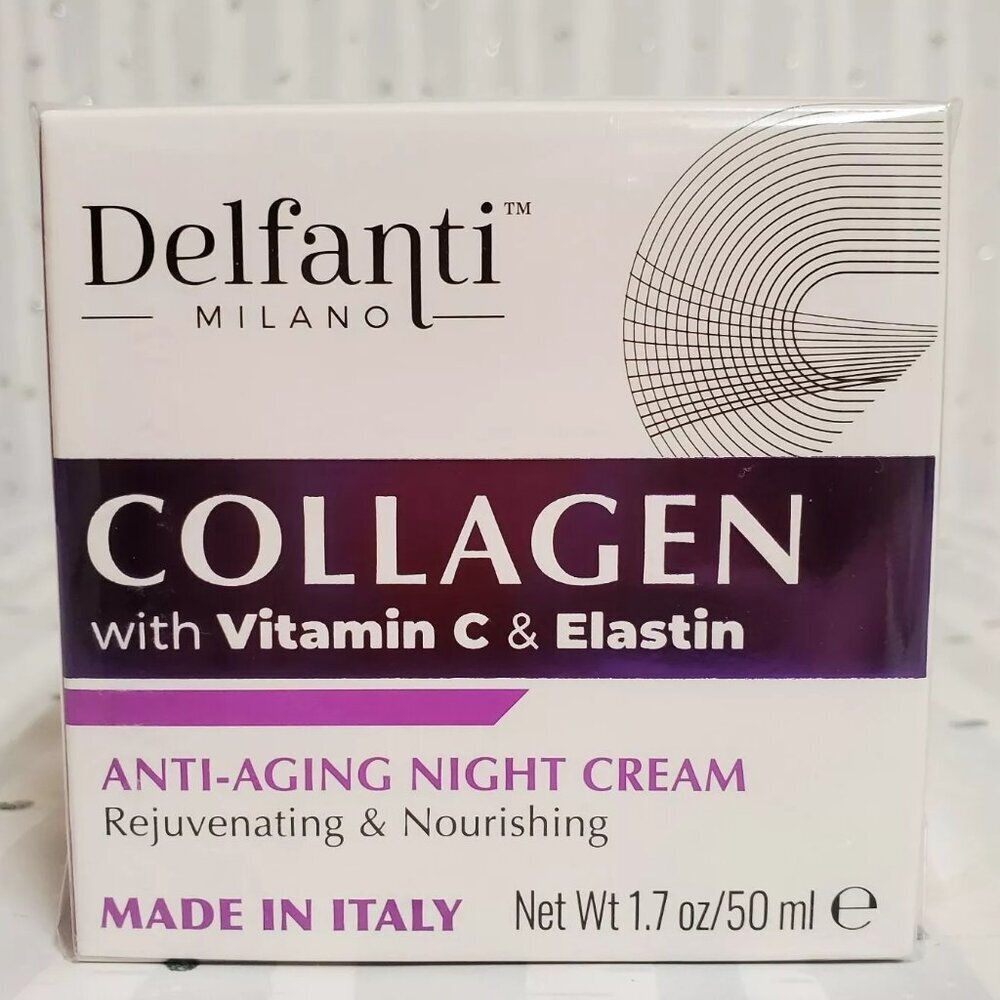 Delfanti Milano Anti-Aging Night Cream Collagen with Vitamin C & Elastin 1.7 oz